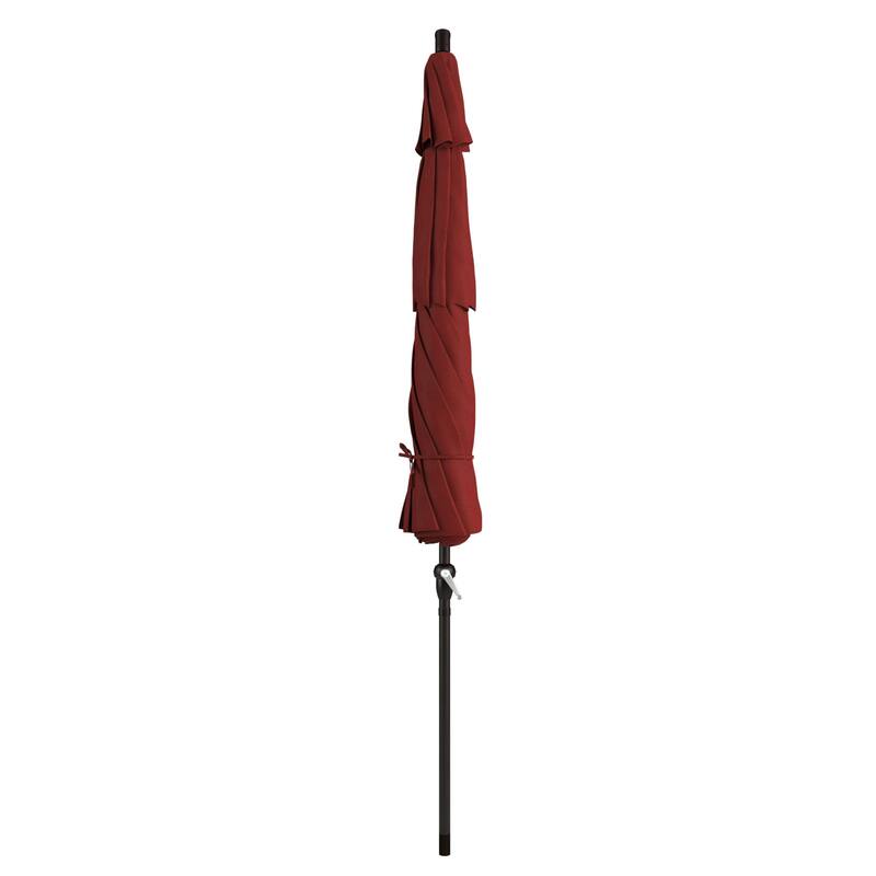 California Umbrella 11' Round Aluminum Crank Open Auto Tlit Patio Umbrella, Bronze Finish, Double Wind Vent.