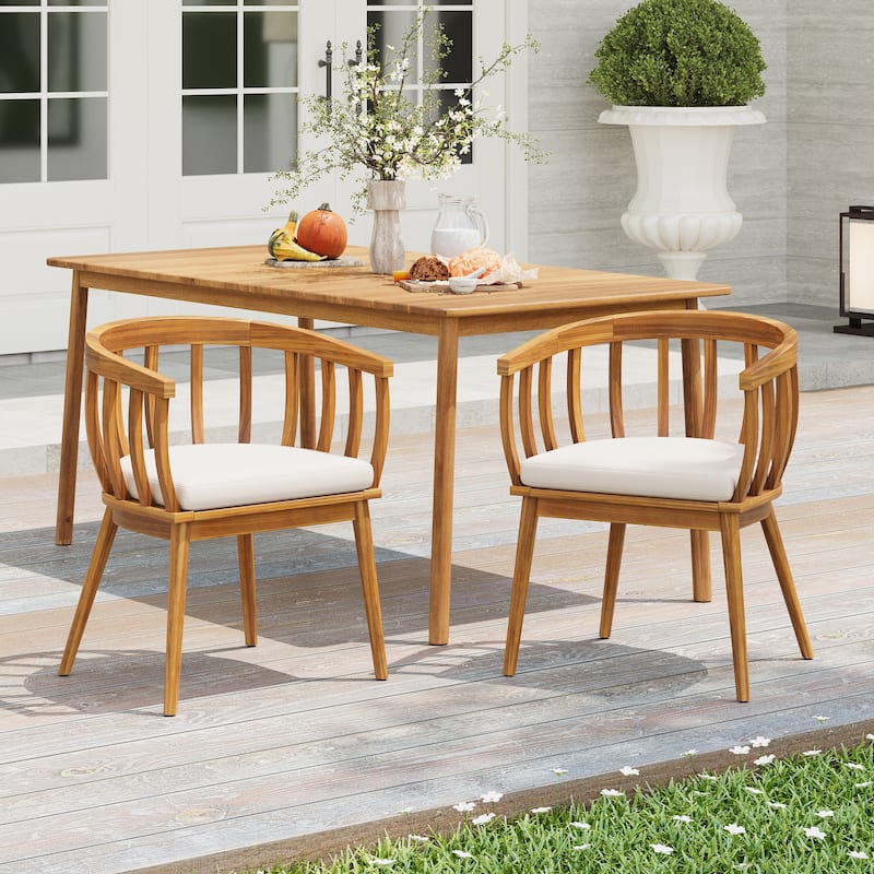 Christopher Knight Home-Rowan Outdoor Acacia Wood Dining Chair (Set of 2)