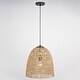 preview thumbnail 3 of 9, Vaxcel Lighting P0404 Nassau 14" Wide Pendant with Woven Rope Shade