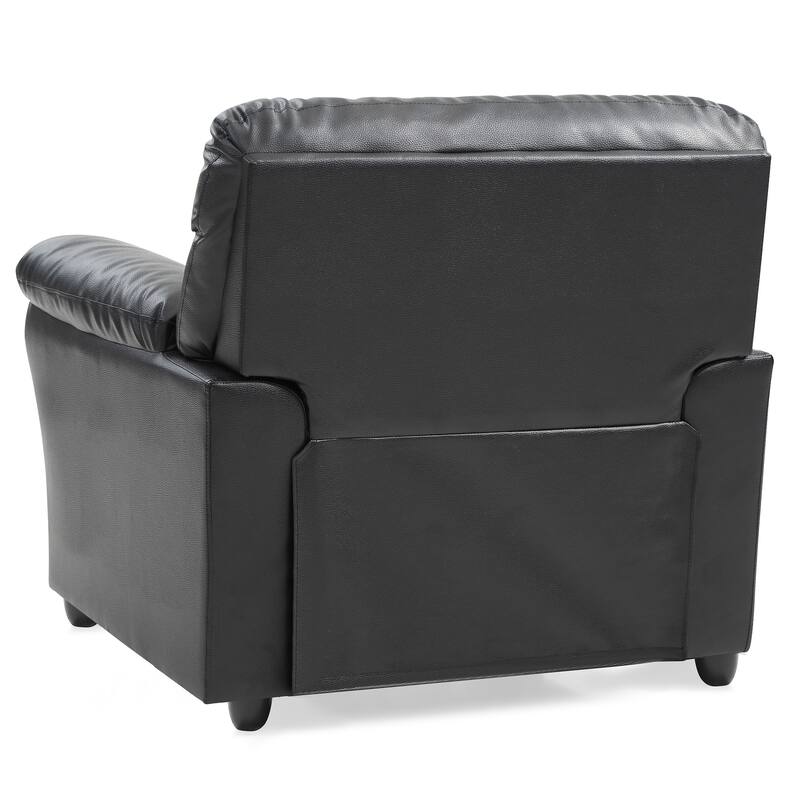Velvet Upholstered Accent Chair with Padded Arms - 39" - Black