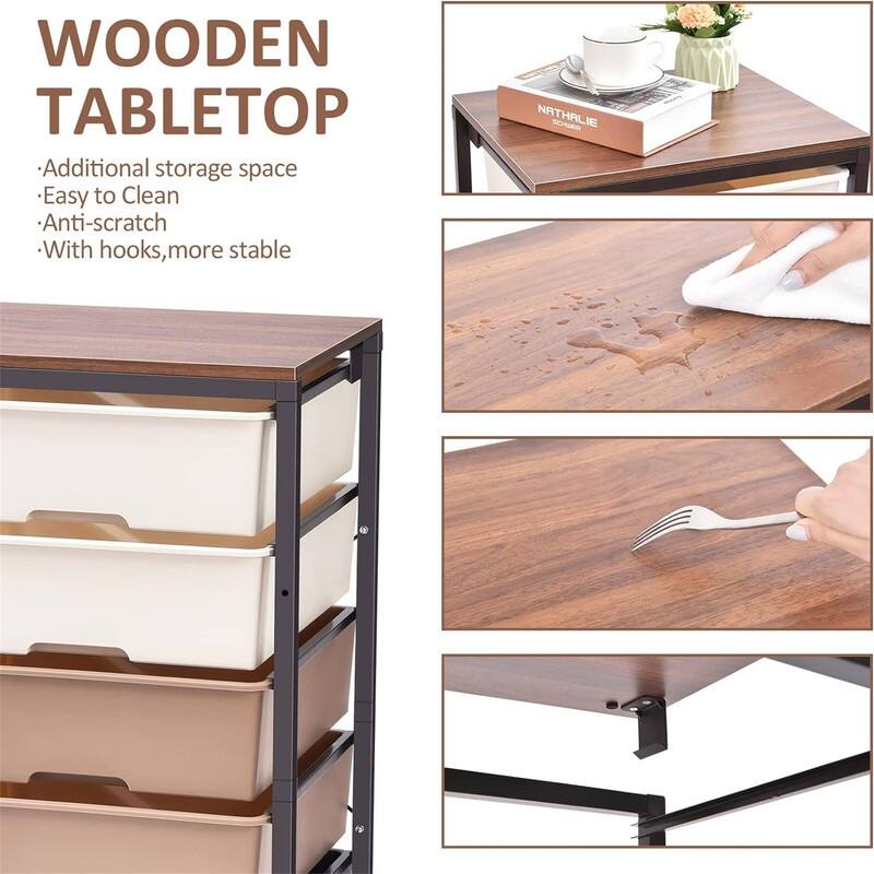 Rolling Storage Cart with 6 Drawers - 12.99"D x 16.3"W x 34.4"H
