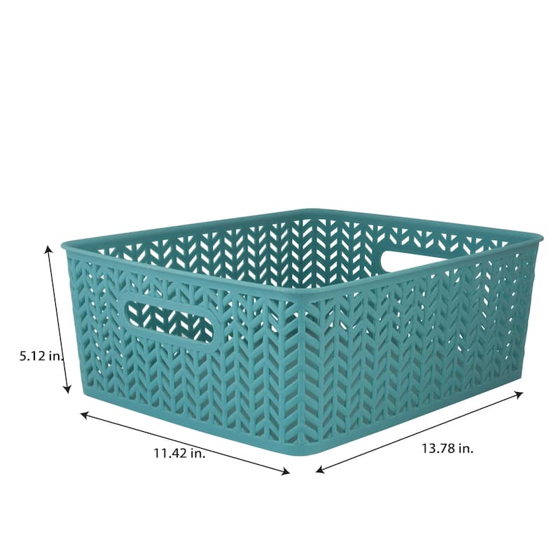 Simplify 2 Pack Medium Herringbone Storage Basket