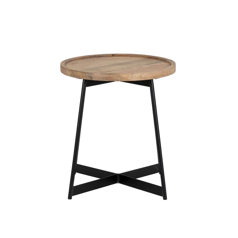 Tayla Natural Industrial Wooden/Iron Side Table