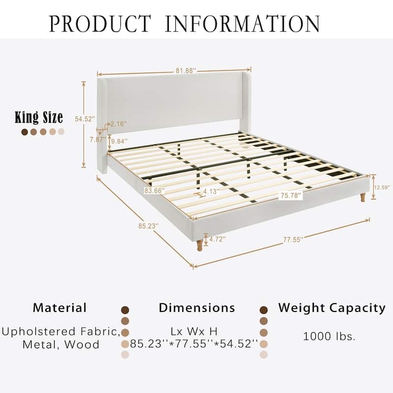 Tall Headboard Upholstered Bed Elegant Simplicity Bedroom Bed