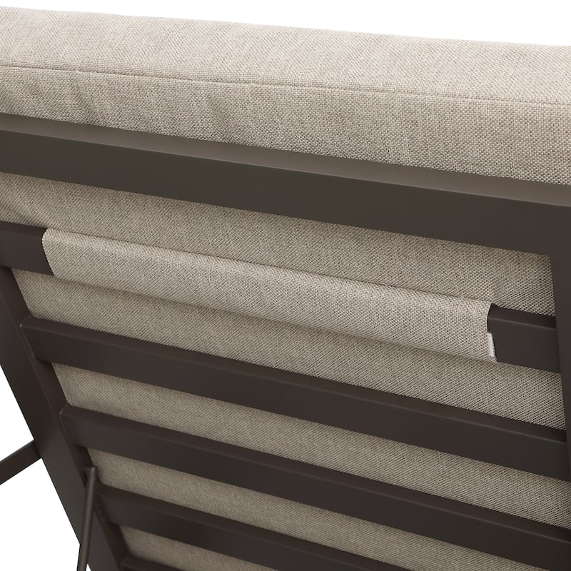 Benton Modern Aluminum Lounge Outdoor Double Chaise with Cushion