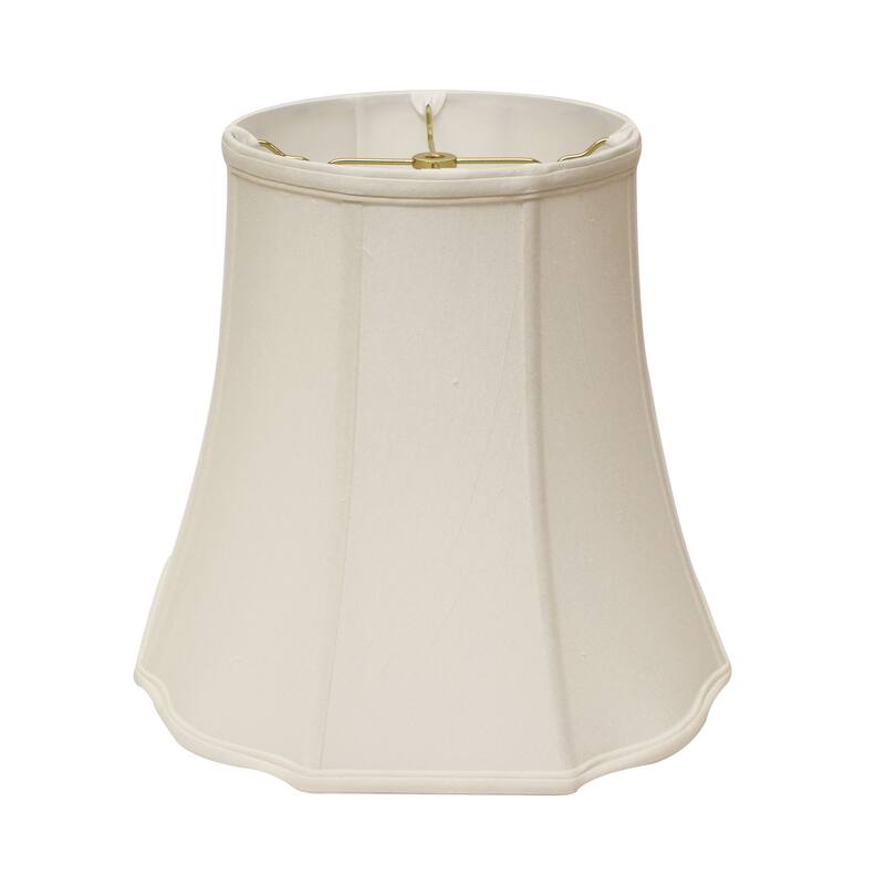 Softback Lampshade with Washer Fitter, White Natural Fabric Lampshade for Table Lamps, 10" Top x 16" Bottom x 14" Height - White