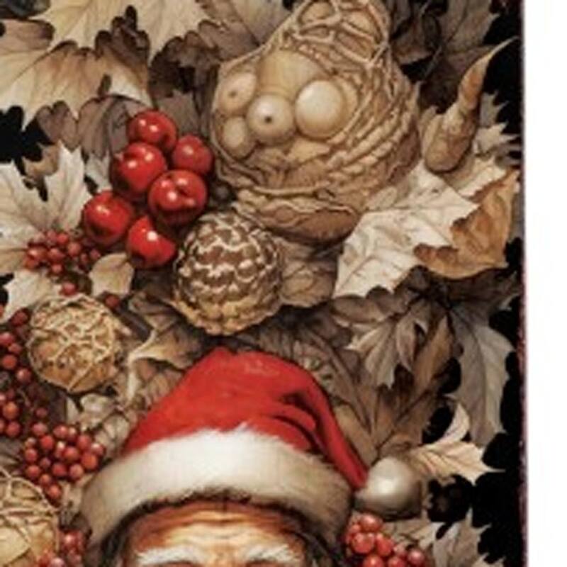 HomeRoots 36" Black And Red Solid Wood Christmas Santa Porch Sign