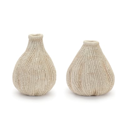 Braided Terracotta Bud Vases - 5.75" - Set of 4