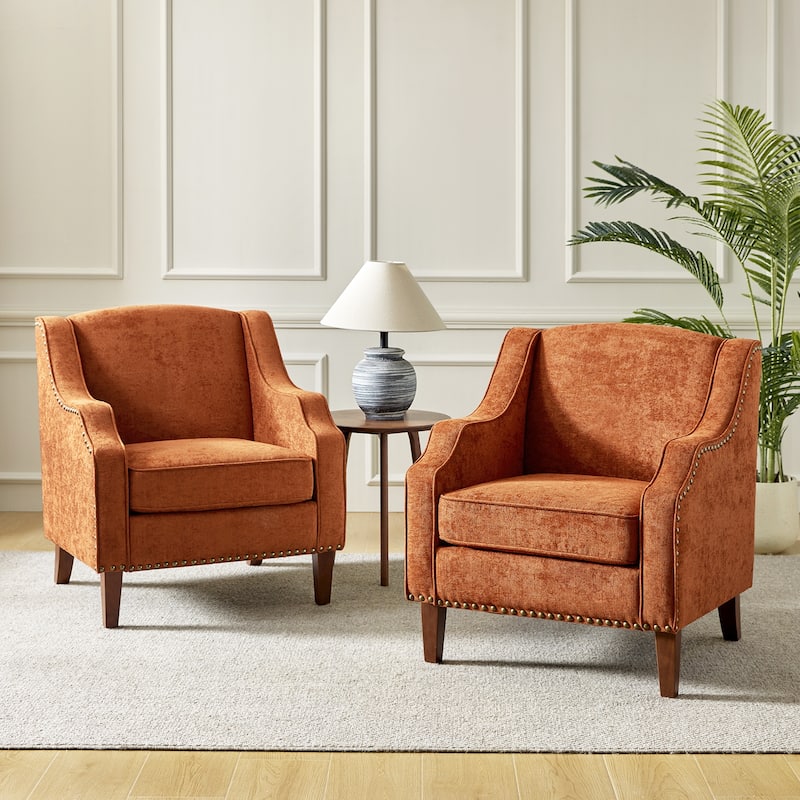 Lucretius Armchair with Nailhead Trim Set of 2 by HULALA HOME