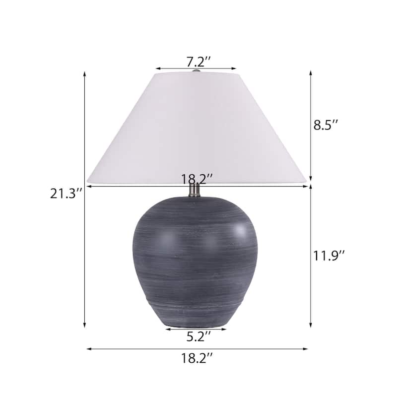 Global Accent Ceramic Table Lamp with Linen Shade