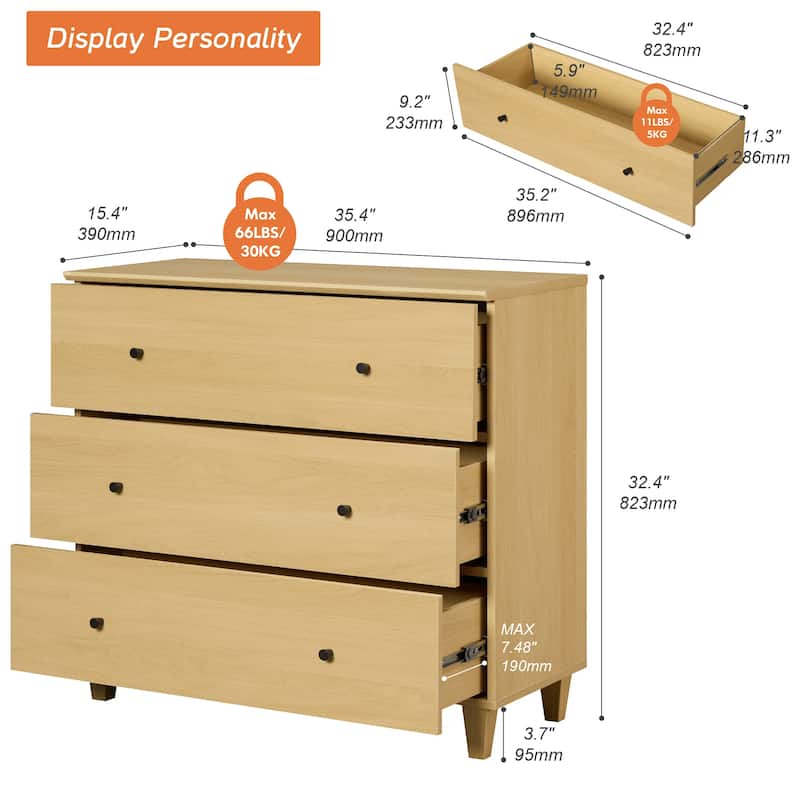 Wood Dresser with 8 Drawers and 2 Cabinets for Bedroom, 118" Wide