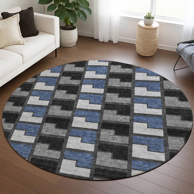 Machine Washable Indoor/ Outdoor Contemporary Kaylee Chantille Rug