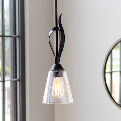 Artistic Weavers Thiells Seeded Glass Classic Hanging Pendant - 17"H x 6"W x 6"D