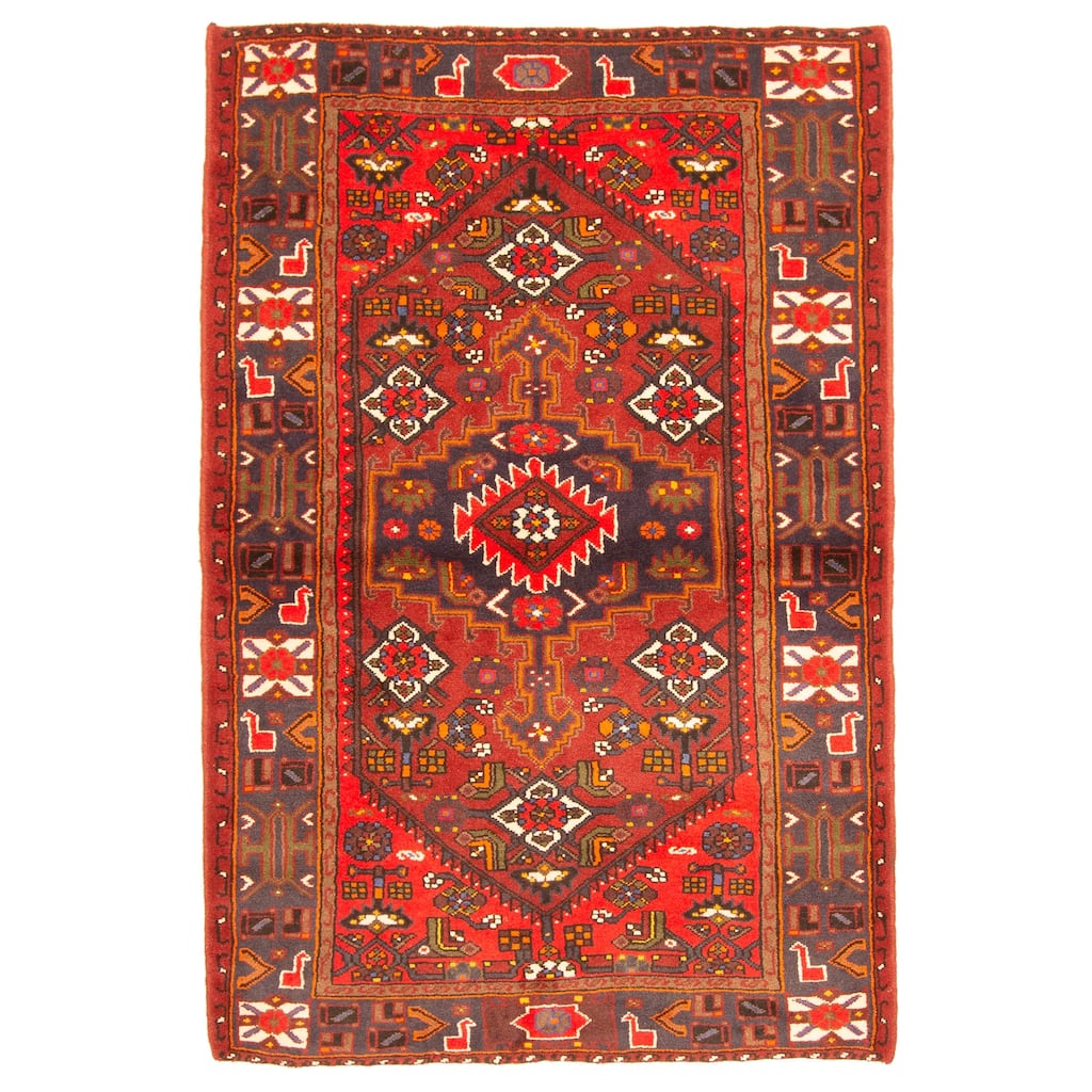 ECARPETGALLERY Hand-knotted Andelz Red Wool Rug - 4'3 x 6'6