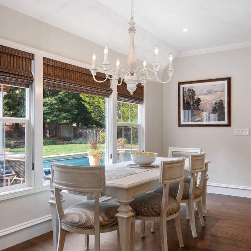 6-Light Farmhouse Branches Chandelier for Bedroom Study Dining Room