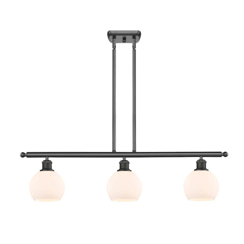 Innovations Lighting Athens 3 Light 36" Island Light - 6" Shade - Oil Rubbed Bronze/Matte White