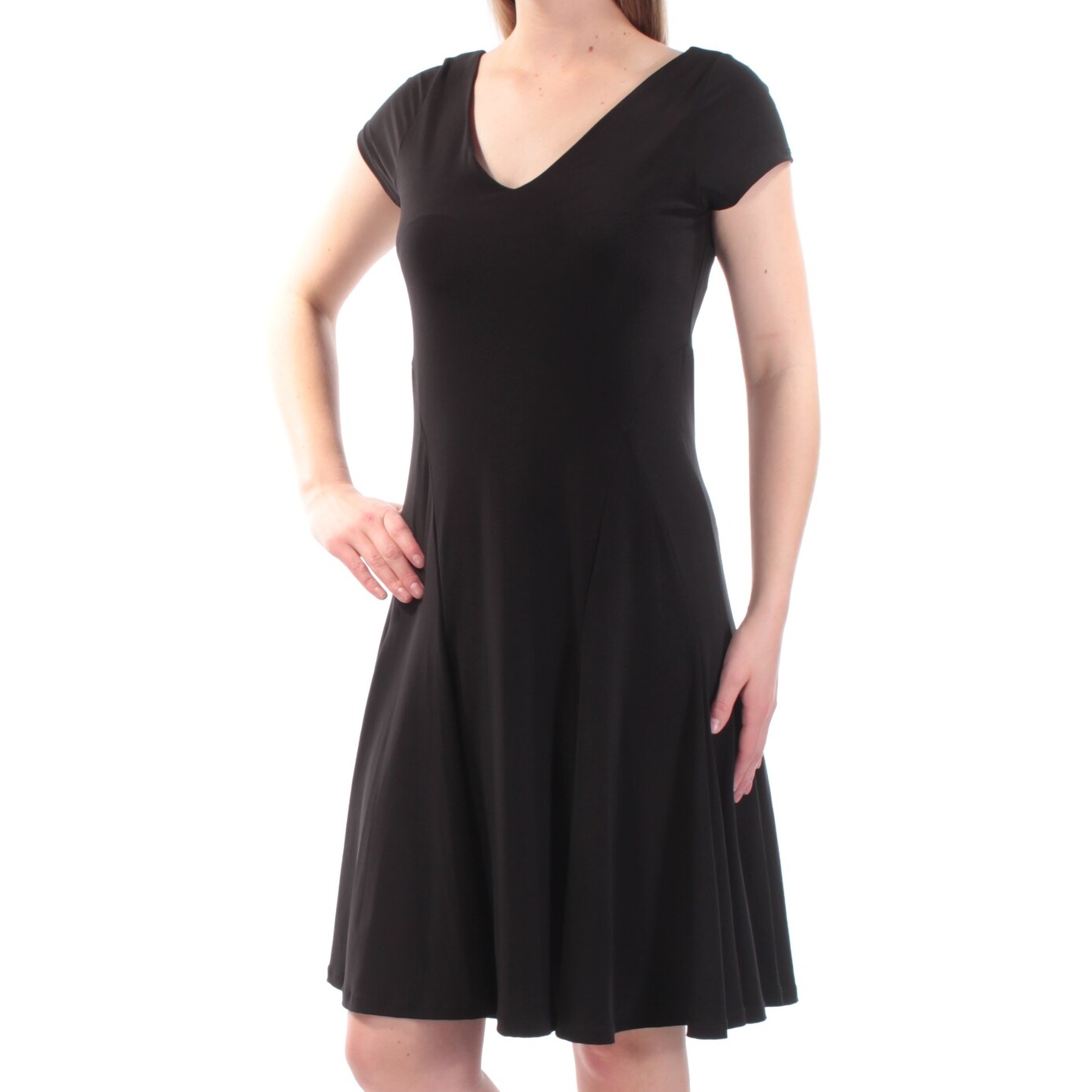 short black fit and flare dress