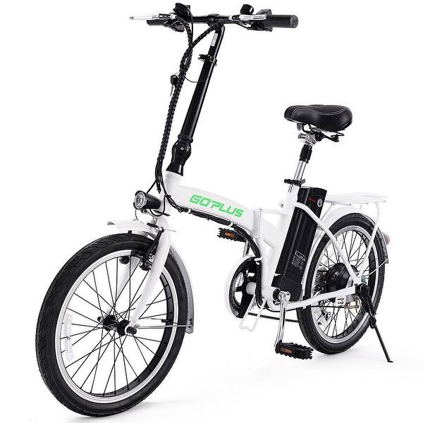 Shop Goplus 20 250w Folding Electric Mountain Bicycle Ebike Speed Lithium Battery White Overstock 18739758