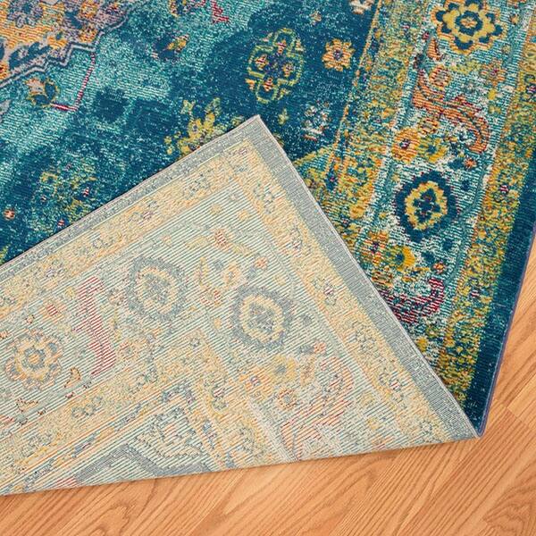 Westfield Home Britannica Amaryllis Cerulean Area Rug Bed Bath