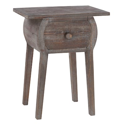 Marla Fir Wood End Table, Brown