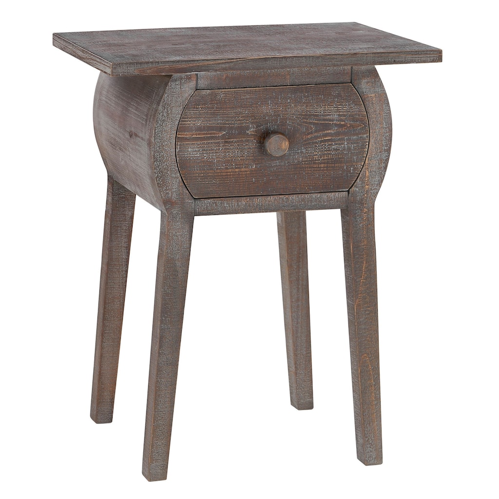 Marla Fir Wood End Table, Brown