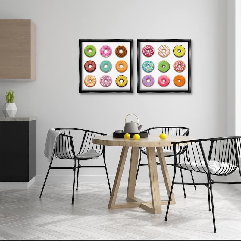 Stupell Bright & Fun Donuts Framed Floater Canvas Wall Art Design By Marcus Prime (Set of 2)