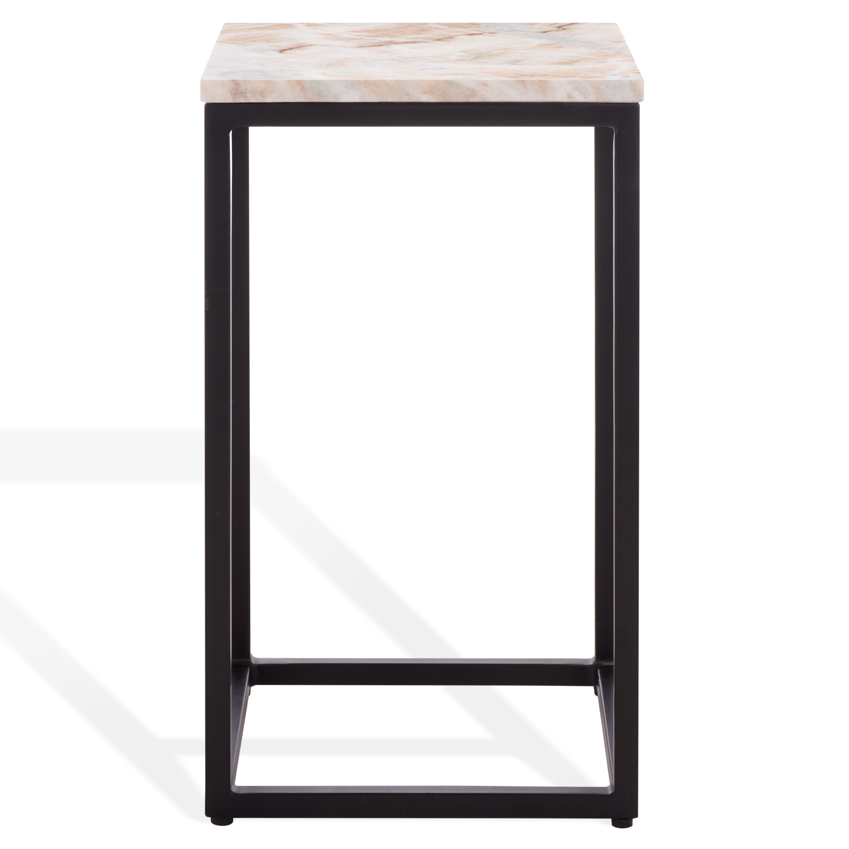 SAFAVIEH Couture Macklyn Square Marble Top Accent Table - 10"W x 10"D x 18"H