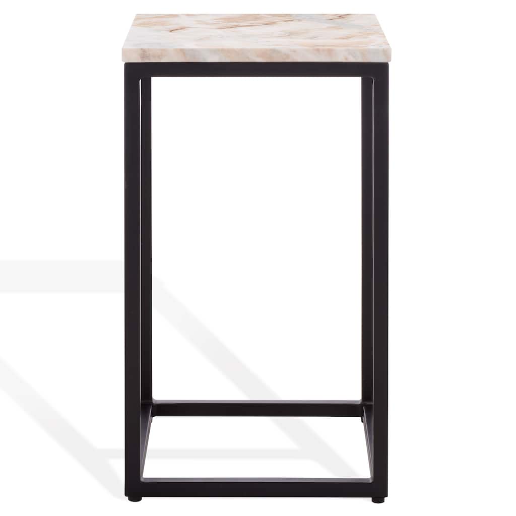 SAFAVIEH Couture Macklyn Square Marble Top Accent Table - 10"W x 10"D x 18"H