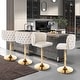 preview thumbnail 58 of 76, Upholstered Adjusatble Swivel Bar Stools Set of 2 Beige Gold