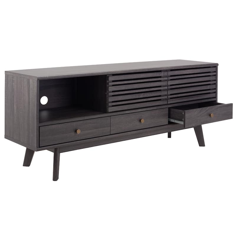SAFAVIEH Alatar 3-Drawer Entertainment TV Media Stand (65" Flatscreen TV) - 58.7 in. x 15.2 in. x 23.9 in.