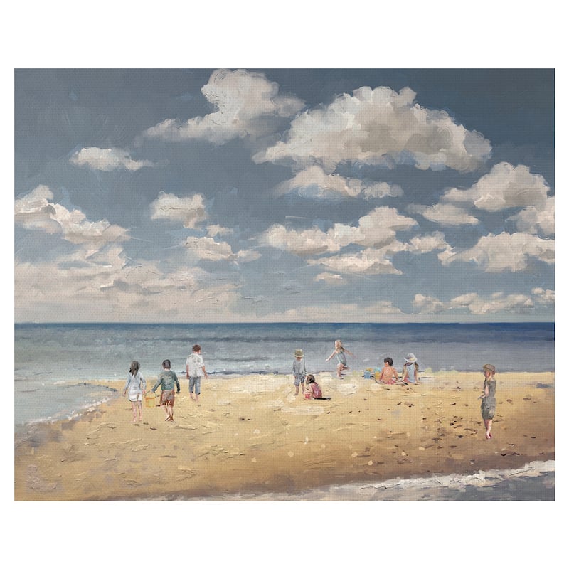Beach Play by Studio Arts Canvas Art Print