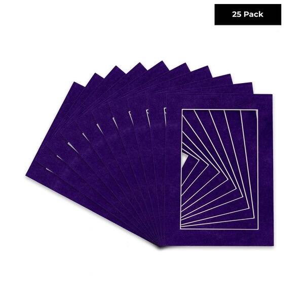 Pack Of 25 Acid Free 12x12 Mats Bevel Cut For 8x8 Photos Purple