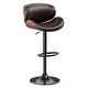 preview thumbnail 47 of 78, Bar Stools Adjustable Height Swivel Faux Leather Armless Barstools Single - Brown - Adjustable