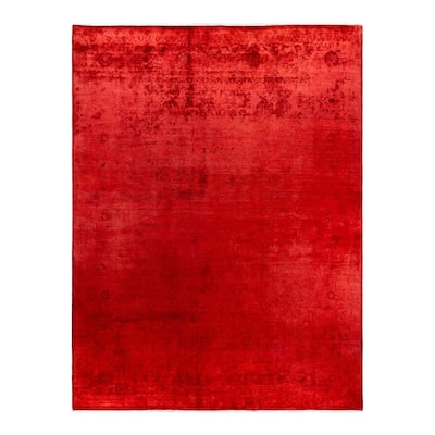 Contemporary Overdyed Wool Hand Knotted Area Rug - 9' 0" x 11' 10"