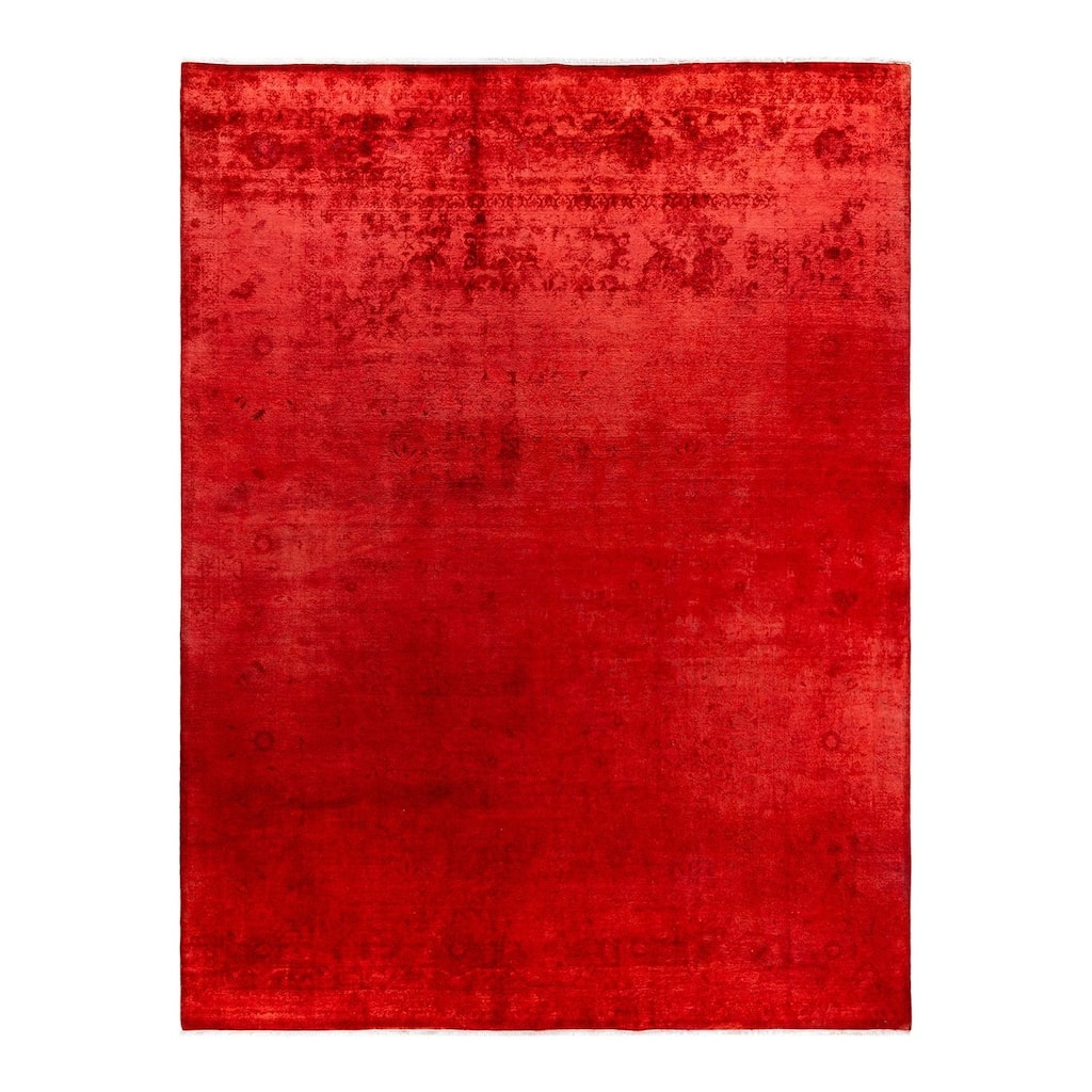 Contemporary Overdyed Wool Hand Knotted Area Rug - 9' 0" x 11' 10"