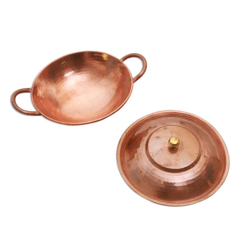 Novica Handmade Warm Glow Copper Serving Bowl