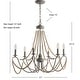 preview thumbnail 10 of 10, Orbit 6-Light 27" Adjustable Greige Metal/Wood Bead LED Chandelier, Grey/Natural by JONATHAN Y