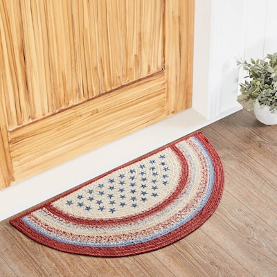Celebration Jute Rug Half Circle w/ Pad 16.5x33 - 3'6"