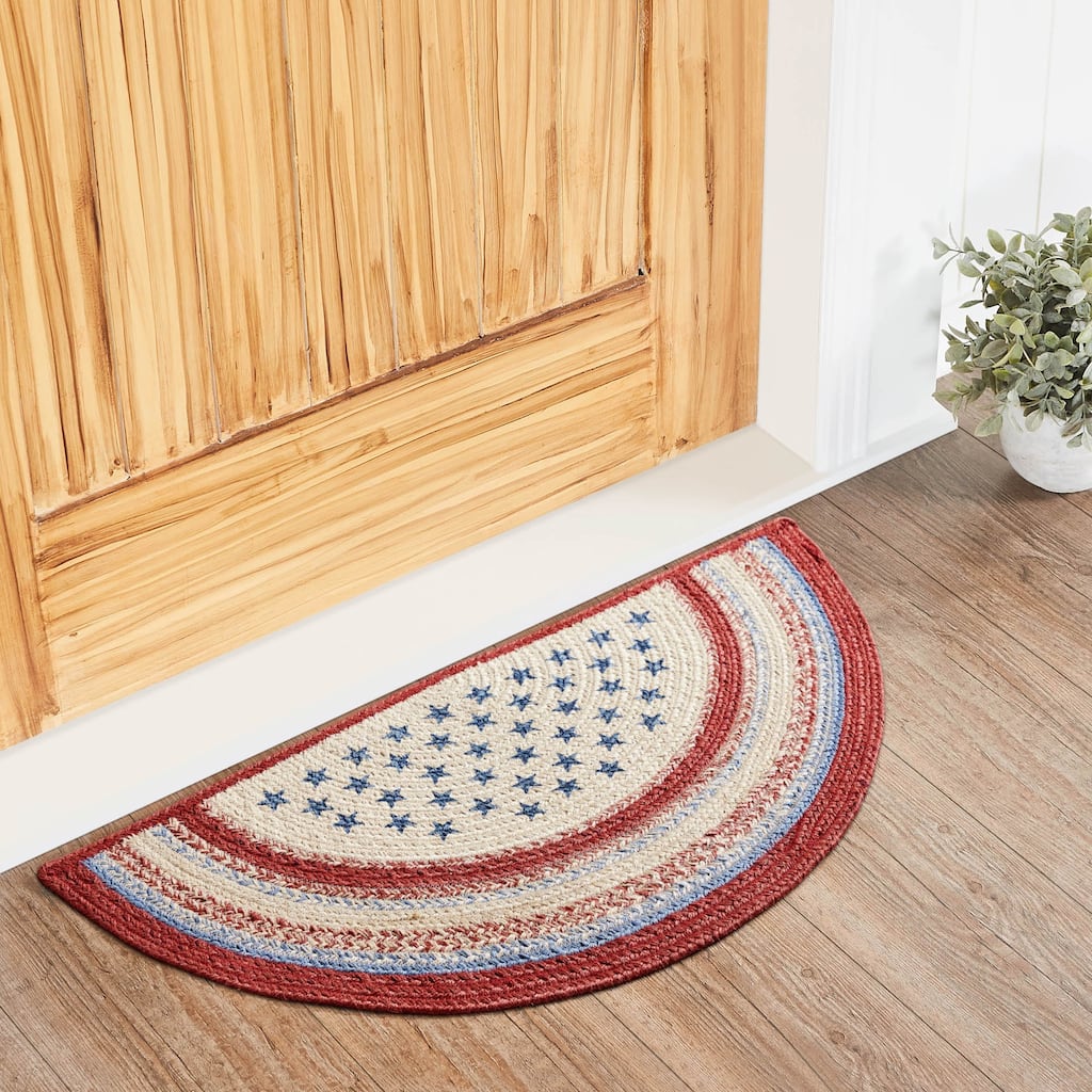 Celebration Jute Rug Half Circle w/ Pad 16.5x33 - 3'6"