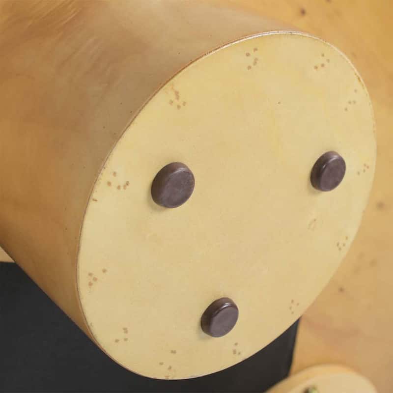 Nebula 35.5" Burl Wood Round Coffee Table with Pillar Legs