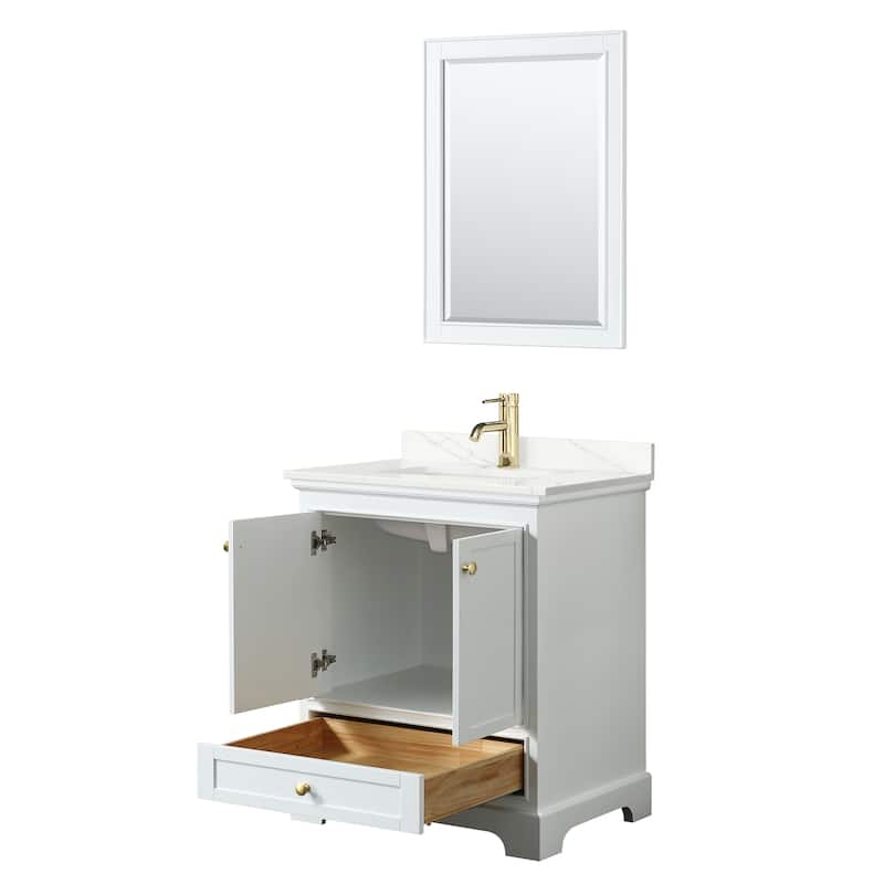 Deborah 30-inch Single Vanity, Quartz Top, 24-inch Mirror