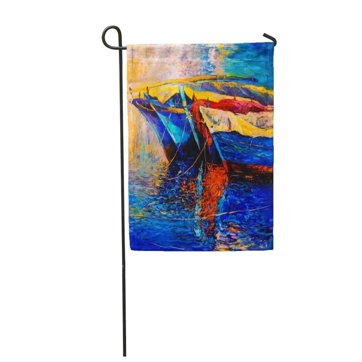 Shop Original Oil Painting of Boats and Sea On Canvas Sunset Over Ocean  Modern Garden Flag Decorative Flag House Banner 28X40 - On Sale - Overstock  - 31346566