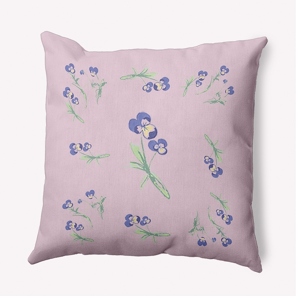 Violets Scattered Decorative Throw Pillow