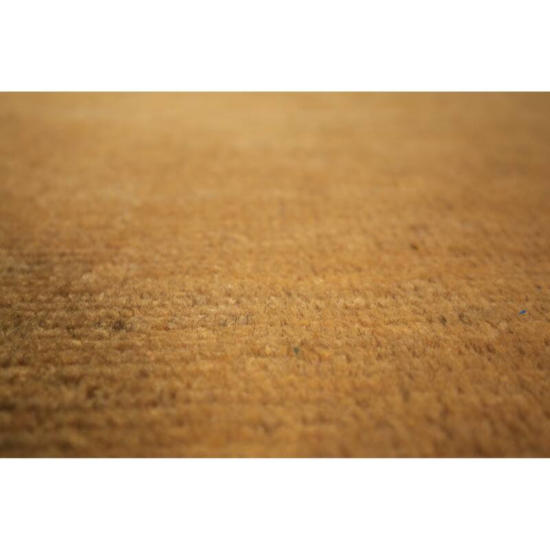 Modern Yellow Gabbeh Oriental Area Rug Hand-Knotted Wool Carpet - 5'6" x 7'8"