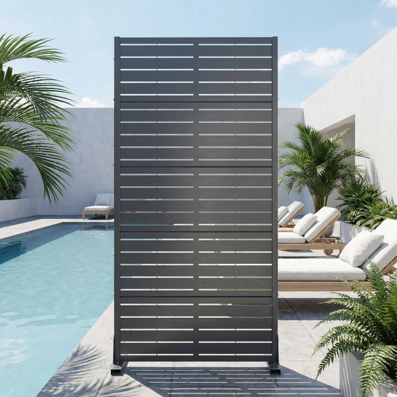 72in Dovelina Outdoor Freestanding Metal Privacy Screen Decorative Garden Fence