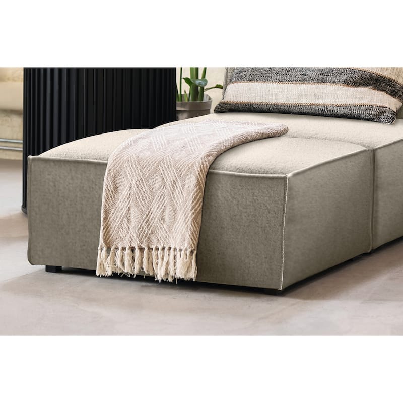 Rye Studio Deep Seat Modular Ottoman - Taupe Boucle