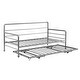 preview thumbnail 17 of 22, Industrial Style Twin Size Daybed with Adjustable Pop Up Trundle and Heavy-Duty Steel Metal Bedframe