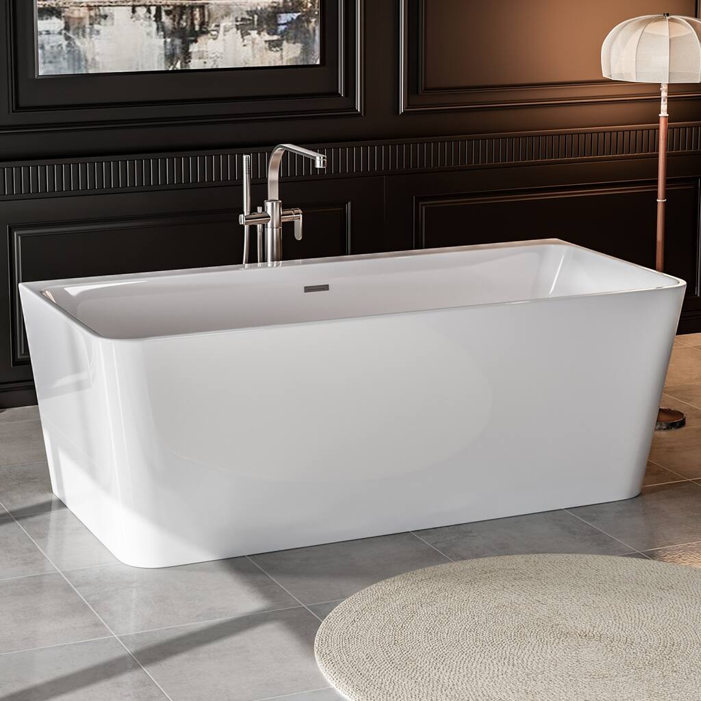 Empava 67" X 31" Back to Wall Freestanding Soaking Bathtub