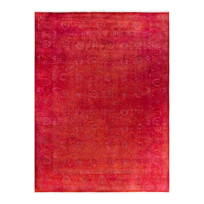 Contemporary Overdyed Wool Hand Knotted Area Rug - 9' 2" x 12' 4"
