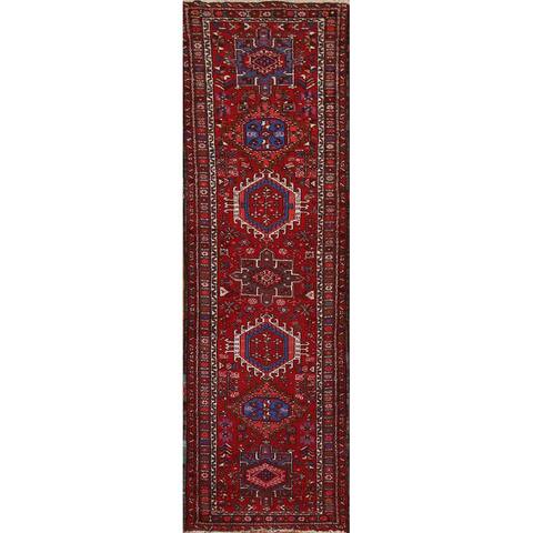 Vintage Tribal Gharajeh Persian Runner Rug Hand-knotted Wool Carpet - 2'10" x 10'6"